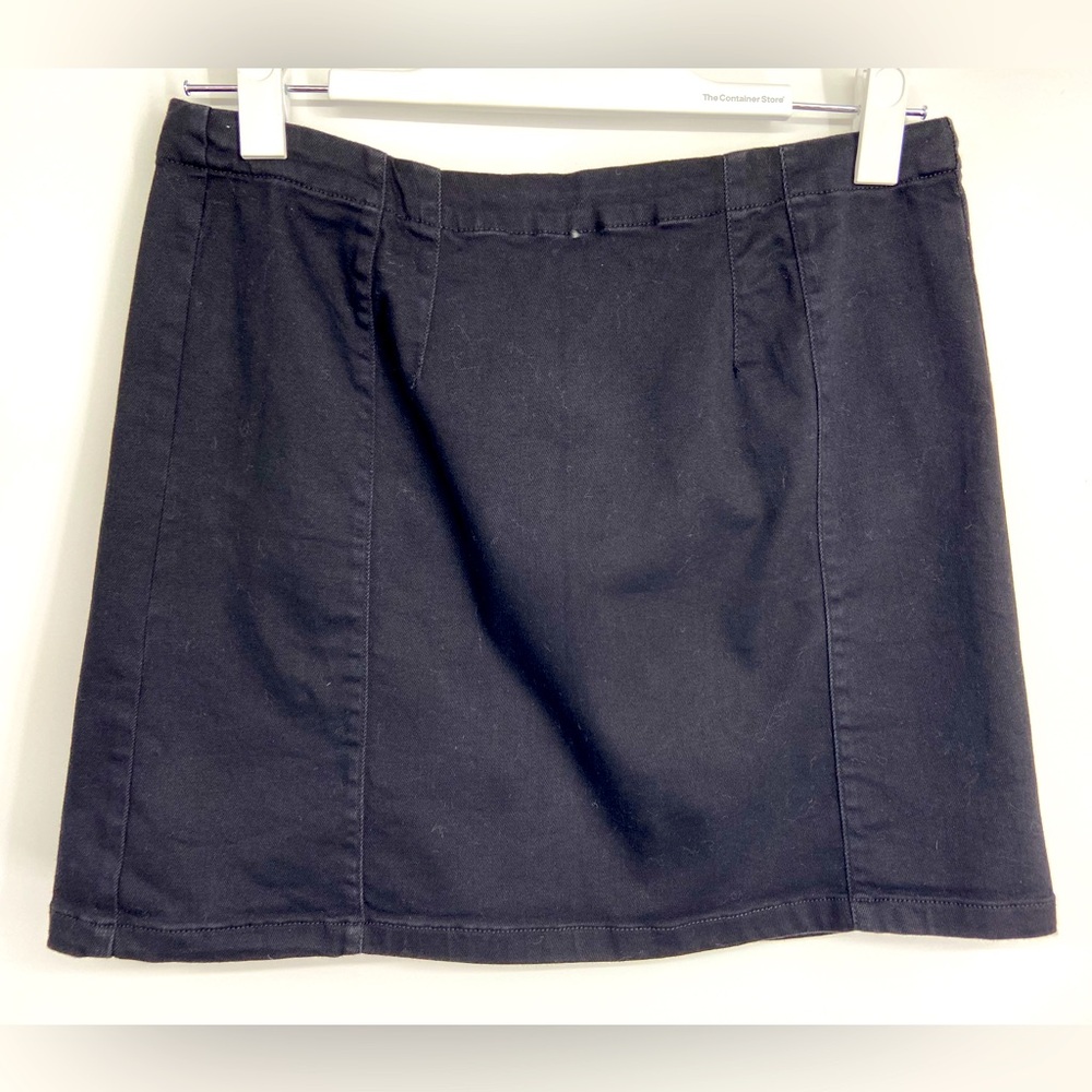 Gentle Fawn, Mini Skirt, Black Jeans, back zipper, size 6